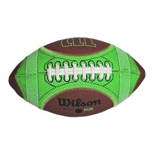 Wilson Football Hylite Game Ball Football K2 Green Pee Wee Ages 6-9 EUC